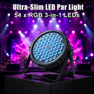Luz LED Par RGB 3 en 1 <span class=keywords><strong>de</strong></span> 54x3W, 150W, Súper Brillante, DMX512, Silenciosa, Luces <span class=keywords><strong>de</strong></span> Discoteca <span class=keywords><strong>para</strong></span> Club Nocturno, Bar, Fiesta, Escenario - Product Image 2