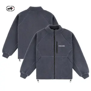 Custom Logo Outdoor Zipper Polyester Fleece Jacket Men's Winter Full Zip Up Polar Fleece Jacket Men Manufacturer