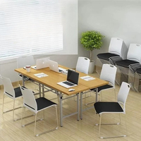 Chaise de conférence empilable en plastique avec coussin en tissu orange et structure en fil métallique chromé, chaise visiteur sans accoudoirs