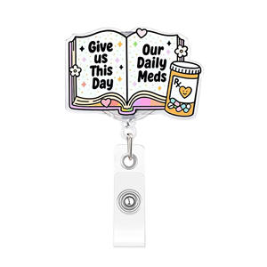 Porte-badge rétractable de luxe en plastique ABS avec paillettes, design personnalisé, pour infirmière et assistant médical - Product Image 1