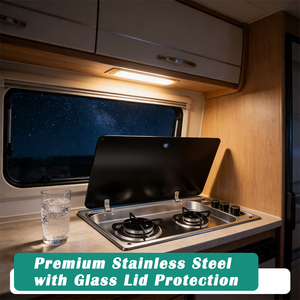 Fornello a Gas JDA Premium in Acciaio Inox 304 di Grado Alimentare con 2 Bruciatori per Camper, Roulotte, Barche e Motorhome - Product Image 3