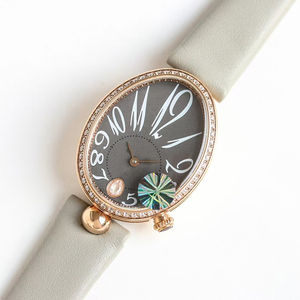 Reloj de Mujer Elegante de Alta Precisión, Edición Limitada, Personalizado, con Bisel de Diamantes en Oro Rosa Ovalado, Esfera Gris, Mecánico Automático de Lujo - Product Image 2