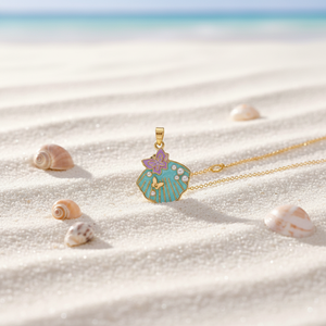 HD548 Summer Ocean Series Shell Theme Charms 18K Gold Plated Brass Enamel Zircon Seashell Charms for DIY Jewelry Wholesale - Product Image 3