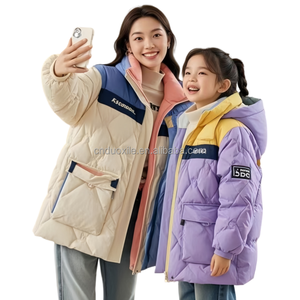 Nouvelle vente chaude, veste de travail longue en duvet d'oie de haute qualité, veste d'hiver imperméable pour <span class=keywords><strong>femme</strong></span>, mode, chaude, luxueuse, brillante, veste bomber - Product Image 2