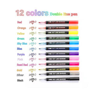 Stylo marqueur auto-contour multicolore le plus vendu, non toxique, double ligne, idéal pour la promotion - Product Image 6