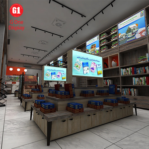 Étagères de présentation de livres en bois personnalisées modernes, design élégant pour bibliothèque avec éclairage LED, meuble de présentation de livres mural - Product Image 4