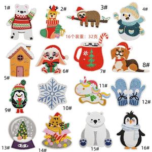 New Iron on Embroidered Christmas Snowman Gloves White Bear Penguins Patch for Clothing <b>Hat</b> <b>Bag</b> Decoration - Product Image 6