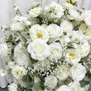 Bola de Flores Artificiales de Rosa Blanca y Paniculata para Centro de Mesa en Bodas, Navidad y Año Nuevo Chino - Diseño Realista - Product Image 4