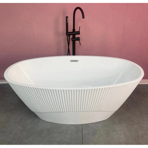 Baignoire Housen adulte simple Logo personnalisé matériau acrylique forme ovale 1.5m 1.7m conception graphique salle de bain Divano autoportant - Product Image 1