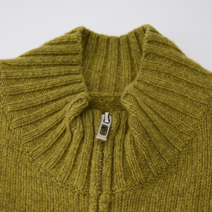 100% Pure Wool Half Zip Mock Neck Sweater <strong>Women</strong> Custom Solid Color Knitted Pullover Long Sleeve Cashmere Feel Wool <strong>Jumper</strong> - Product Image 3