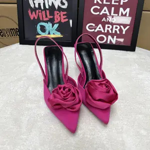 H158-248-zapatos de tacón alto para mujer, sandalias femeninas de tacón alto, en color rosa, negro y rojo, a la moda