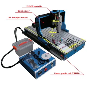 LY CNC Router 3040L USB 4-Axis Máquina de grabado de metal 3-Axis 4-Axis con 2200W VFD Husillo de refrigeración por agua Tamaño DE TRABAJO 300*400mm