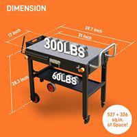 Table de barbecue portable en aluminium léger, moderne, pliable, chariot de barbecue robuste avec grande surface de cuisson, mobilier d'extérieur