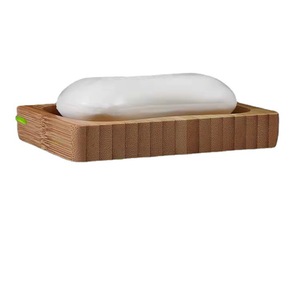 ที่วางสบู่ไม้ไผ่ทรงสี่เหลี่ยมผืนผ้า พร้อมที่ระบายน้ำ สำหรับใช้ในห้องน้ำ - Product Image 1