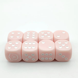 Пользовательские уникальные персонализированные цветные Кубки розовые округленные настольные игры Покер Акриловые кубические кости прецизионный набор многогранных игральных Кубков казино - Product Image 1