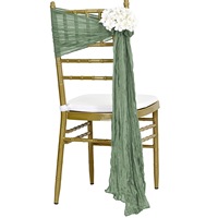 Décoration de mariage : Fonds de scène, fleurs artificielles pour dossier de chaise, feuilles d'eucalyptus, nœuds de chaise