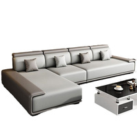 Ensemble de canapé et table basse en tissu technologique, style italien, luxe léger, moderne et minimaliste, pour salon (grande et petite pièce)