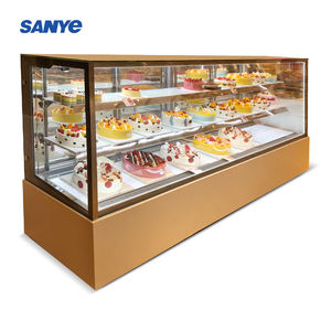 Más Popular 0,9 m Cake Showcase Chiller Glass Display Chiller para panadería y cafetería Refrigerado Pastelería Showcase Square - Product Image 6