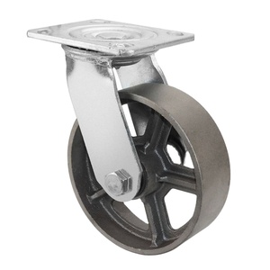 Hochbelastbare <span class=keywords><strong>4</strong></span>, 5, 6, 8 Zoll Gusseisen-Lenkrollen für Öfen, starre Stahl-Lenkrollen mit 150 mm Durchmesser, OEM-unterstützt - Product Image 3