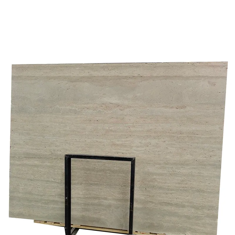 Honed Silver Travertine Home Decoration Light Blue Travertine Marble Stone Slab Exterior Wall Cladding Tiles For Project