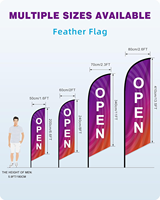 Drapeaux de plumes imprimés personnalisés pour la promotion de la plage en plein air et l'affichage publicitaire pour les événements en plein air et les devantures de magasins
