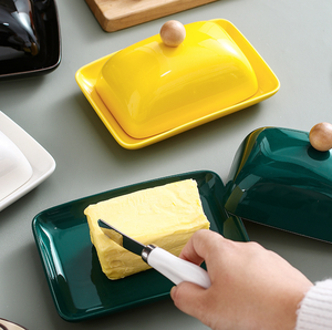 Beauté de cuisine en céramique avec couvercle et poignée à bouton - Portable pour une utilisation sur le comptoir, en porcelaine blanche, idéal pour la cuisine - Product Image 6