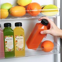 Bouteilles de jus en plastique de 480 ml avec bouchons, transparentes, vides, réutilisables, contenants de boissons jetables, en vrac, 16 oz, stock local US