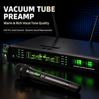 Système de microphone sans fil à tube électronique XUNGUAN M-17 Pro avec deux émetteurs portatifs et un récepteur sur rack pour karaoké et scène