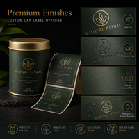 Étiquettes personnalisées pour boîtes de thé matcha, papier texturé gaufré à l'or, autocollants en rouleau imperméables pour emballage alimentaire, étiquettes de logo