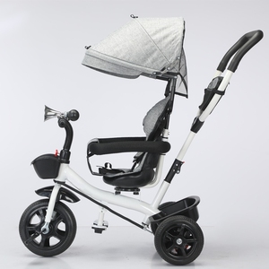 Encantador <span class=keywords><strong>Triciclo</strong></span> de bebé de acero rosa 2025 dosel con varilla de empuje Guía de Seguridad asiento giratorio para niños de 1 a 7 años hecho de plástico duradero - Product Image 5