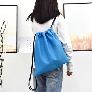 Unisex Black <b>Drawstring</b> <b>Backpack</b> 20-35L Polyester Fashion Beach Theme Sports Bag With Detachable Strap - Product Image 5