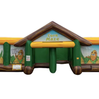 Parcours d'obstacles gonflable Fun Bounce Commercial de 30 pieds, labyrinthe de neige en PVC robuste pour événements extérieurs et locations de jeux
