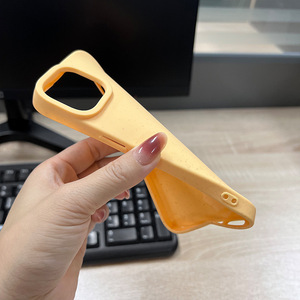 Étui en paille de blé de couleur unie pour iPhone 15 / 17 avec grand trou, pour iPhone 13/14 Étui souple résistant aux chutes, pour iPhone 16 Pro Max - Product Image 3