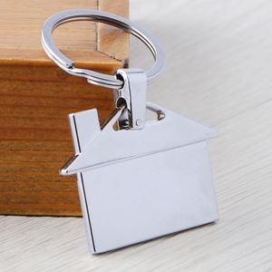 Wholesale Real Estate Keychain Custom Logo Metal <b>House</b> Shape <b>Keyring</b>, Blank Home Keychain for Promotional Gifts (High Quality) - Product Image 4