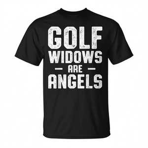 Camiseta Golf Widow Wife Angel Golfer para adulto, unisex, negra, talla grande - Product Image 2