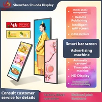Mesin Iklan Layar Panjang 23.1/29 HD LCD Display Panel IPS 500cd/m Kecerahan Layar Multi-Sentuh Android 11 untuk Dalam Ruangan