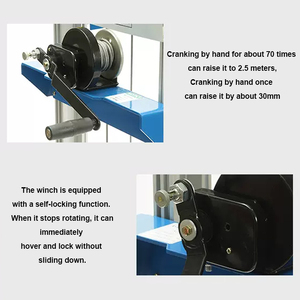 Handbediende stapelwagen met handkruk, bagagewagen, handmatige hydraulische heftruck, stapelwagen - Product Image 4