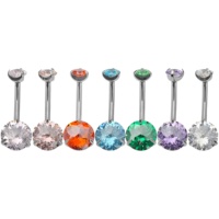 ASTM F136 Titan Zirkon Kugelförmiger Bauchnabelpiercing mit Innengewinde G23 Wolframlegierung Unisex Trendiger Alltags-Schmuck