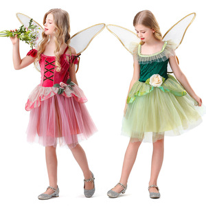 green emerald velvet dress Pink Petal Fairy Halloween Costume – Teetot & Co., Inc main image 0