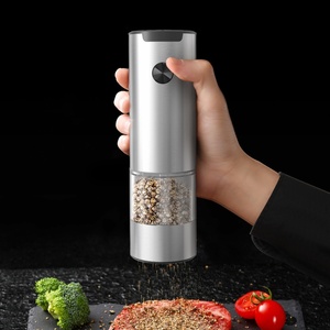 Factory Price Stainless steel Handheld Electric <b>Grinder</b> <b>Pepper</b> Mill Battery Operated Salt And <b>Pepper</b> <b>Grinders</b> With Light - Product Image 2