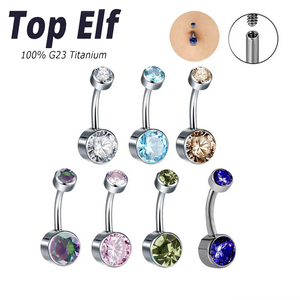 Lot de Piercings de <span class=keywords><strong>Nombril</strong></span> Mignons pour Enfants en Titane, Bijoux de Corps Opale, Longueur 6mm, Cadeau de Fête, Mariage, Fiançailles, Navel ASTM F136 - Product Image 1