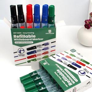 Marqueurs pour tableau blanc durables, rechargeables, de haute qualité, grand volume d'encre, faible émission de poussière, effaçables à sec, pour le bureau, l'école et l'enseignement - Product Image 6