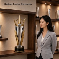 Trophée Couronne Dorée Sur Mesure pour Cérémonie d'Entreprise, Championnat Sportif, Reconnaissance, Trophée en Métal Argenté Gravé Personnalisé