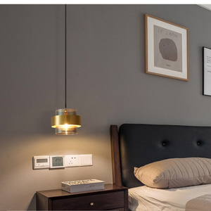 Hiện đại sắt thủy tinh mặt dây đèn đồng kim loại chuyển đổi kiểm soát AC điện nhà khách sạn Thanh trong nhà sử dụng đèn chùm ánh sáng bóng đèn cài đặt - Product Image 4