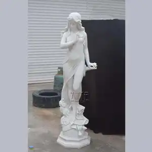 Hand Carved Natural Marble Lady Statue