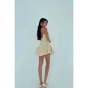 ชุดเดรสยาวทรงเอ็มไพร์ คอแบบผูกหลัง แขนพอง แต่งโบว์  สำหรับงานกลางวัน ไซส์ XL สำหรับฤดูใบไม้ผลิ รุ่น Tatiana for Cream - Product Image 3