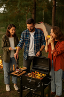 Trolley Chargrill BBQ Barbecue à charbon fumé avec filtre à fumée pour cour Camping Jardin