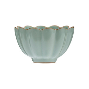 Tianqing Ru Kiln Small <b>Teacup</b> Chrysanthemum Petal Shape Handmade Porcelain Master Cup For Pu'er Tea Tasting - Product Image 5