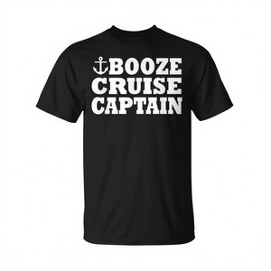 T-shirt Boozze Cruise Captain nera da uomo, abbigliamento casual - Product Image 2