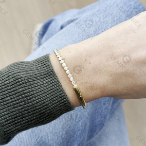 Gemma 2025 nuovo Design 925 argento Sterling 18k placcato oro 5A Zirconia braccialetto donna bracciale